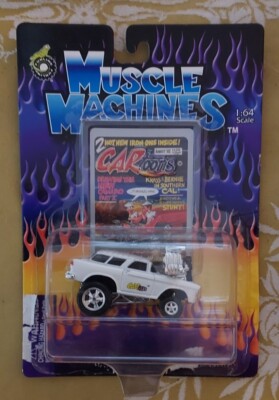 3 Muscle Machines 1/64 lot: Two Cartoons 55 Chevy Nomads Plus 53 Chevy Pickup