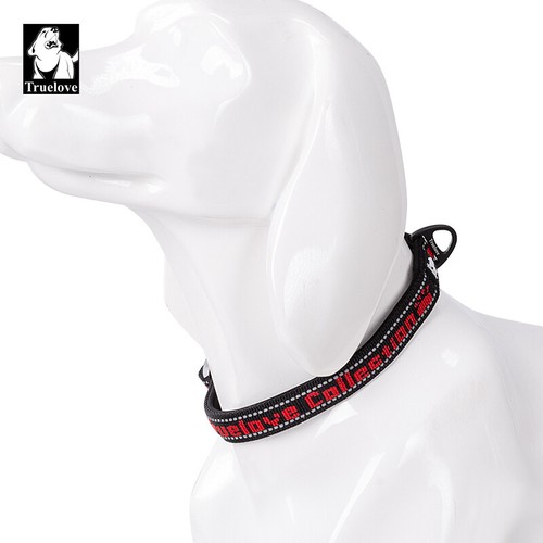 Dog Collar Truelove Soft Padded Adjustable Reflective Strong Genuine S M L - Picture 7 of 25