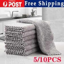 5PC Bamboo Charcoal Thicken Dish Towel Bamboo Fiber Dishcloth Kitchen Cloth Kit