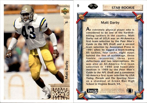 1992 Upper Deck Series 1 Football Complete Your Set #1-250 You Pick! - Picture 9 of 192