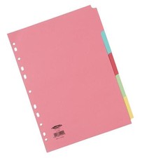 Concord A4 Subject Dividers 5-Part - Extra-Wide (71399 / J13)