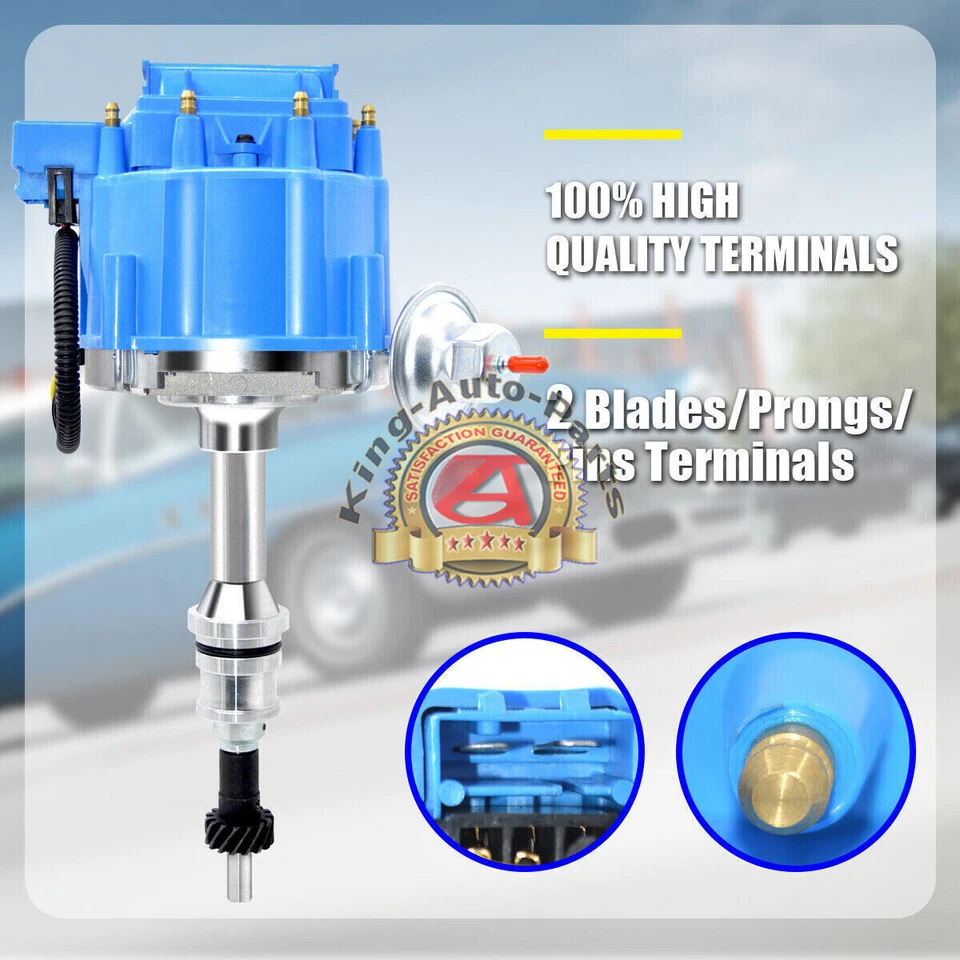 BLUE HEI Ignition Distributor &Spark Plug Wires for Ford Small Block 260 289 302 - Image 2 of 4