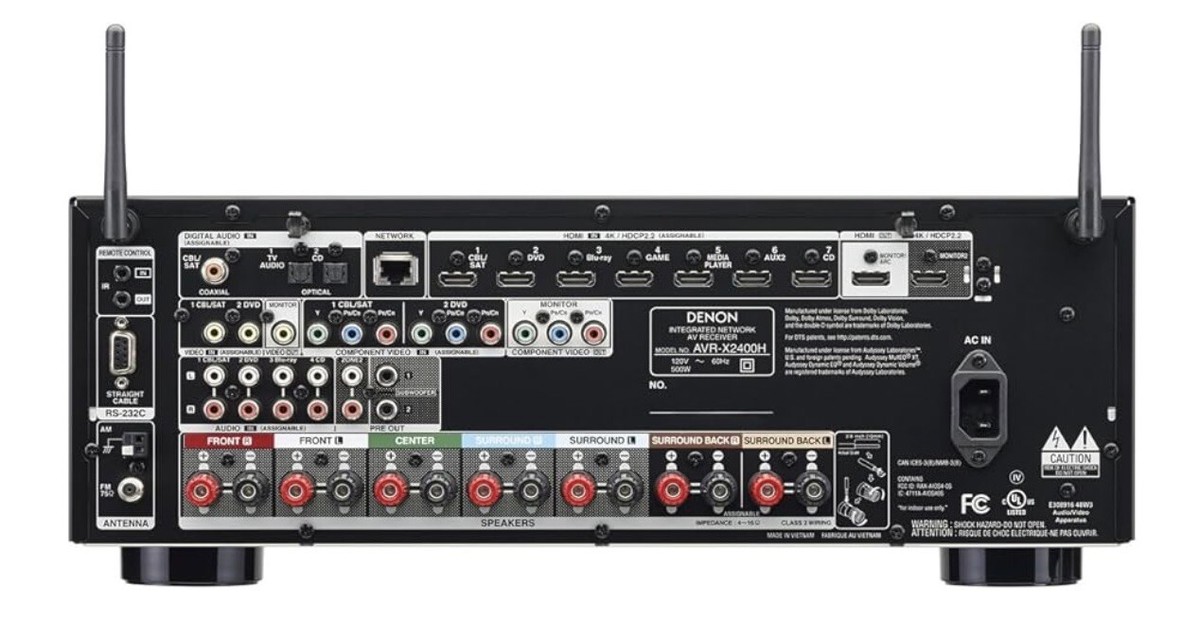 Denon AVR-X2400H Integrated Network AV Receiver - Black for Denon AVR-X2400H Integrated Network AV Receiver - Black for