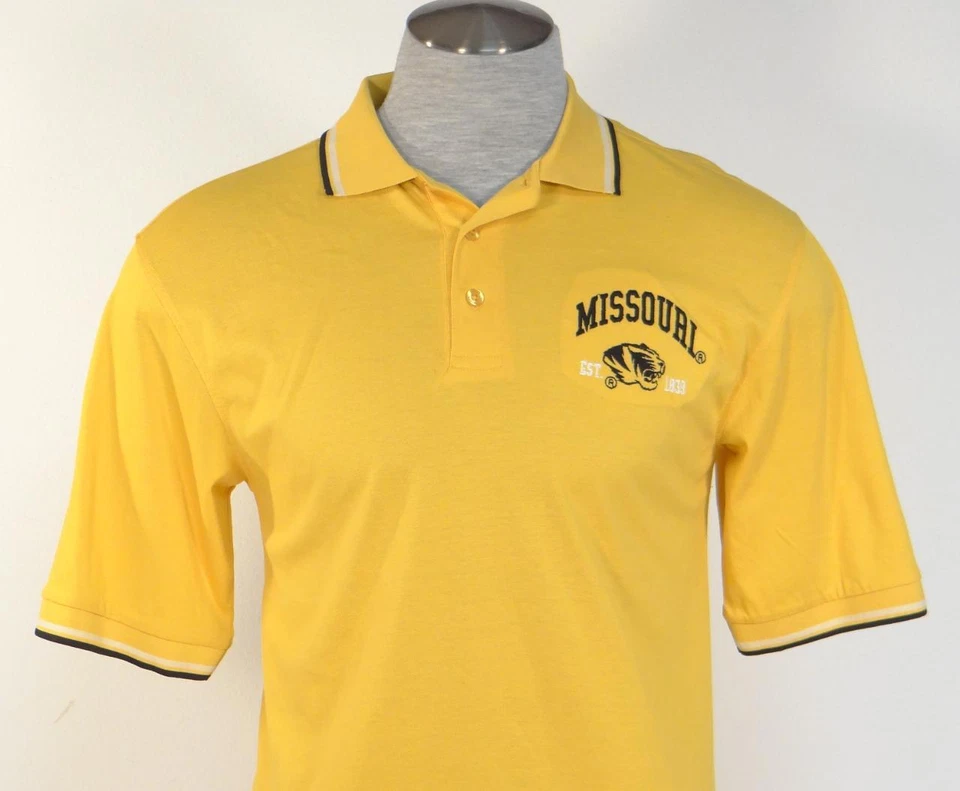 Izod Collegiate University of Missouri желтая рубашка-поло с коротким рукавом мужская новая с ценниками - Изображение 2 из 4