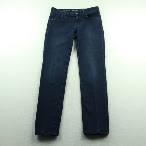 Dark Blue Denim Straight Capri Jeans | eBay