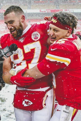 Patrick Mahomes & Travis Kelce Kansas City Chief 4x6 Fotodruck