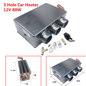12V Portable Car Heating Cooling Compact Heater 3 Hole 80W Defroster Demister 
