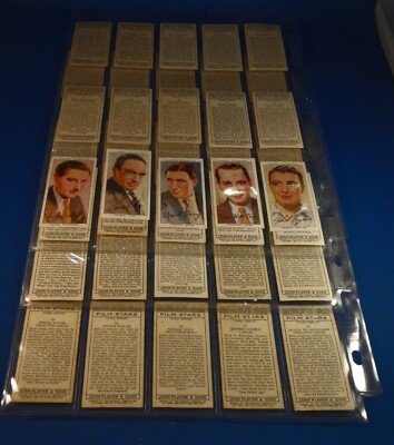 Early 1900s SET of 50 Trading Cards: MOVIE STARS: Golden Age of