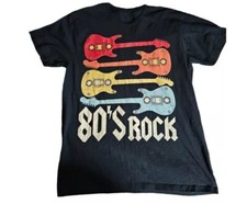 Rock T-Shirt 80's Size M Guitar Cassette Tapes Retro Vintage 1980s Music Shirt