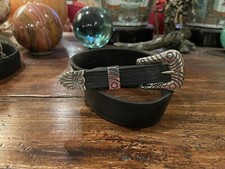 LG. Mexican Sterling Silver Nu   Belt ,Buckle Set 24-26-1.25  -75   