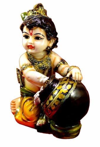 Statua idolo bambino Krishna per adorazione/pooja - Foto 3 di 4