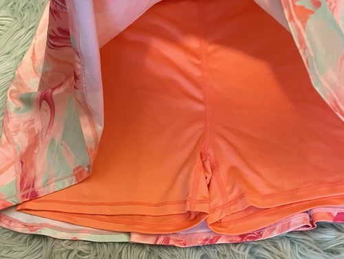 Ideology Skort Girls XXL (18) Coral Mint Green Marble Print Built In Briefs NEW - Picture 3 of 6