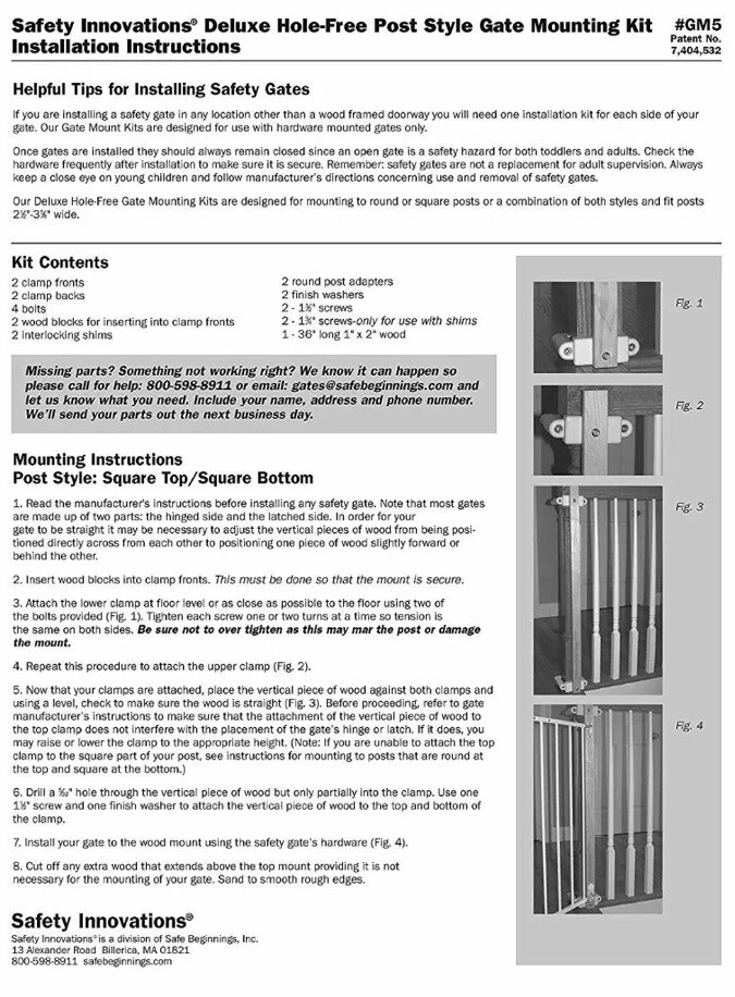INNOVACIONES DE SEGURIDAD Kit de montaje de puerta de seguridad para bebés escalera sin orificios repuesto Foto 3 de 4
