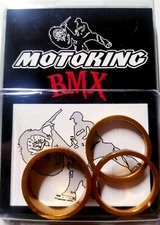 MOTOKING Bmx Race Spacer 6pk 1"1/8 Gold Fits,Speedline,Answer,Box,Insight Forks