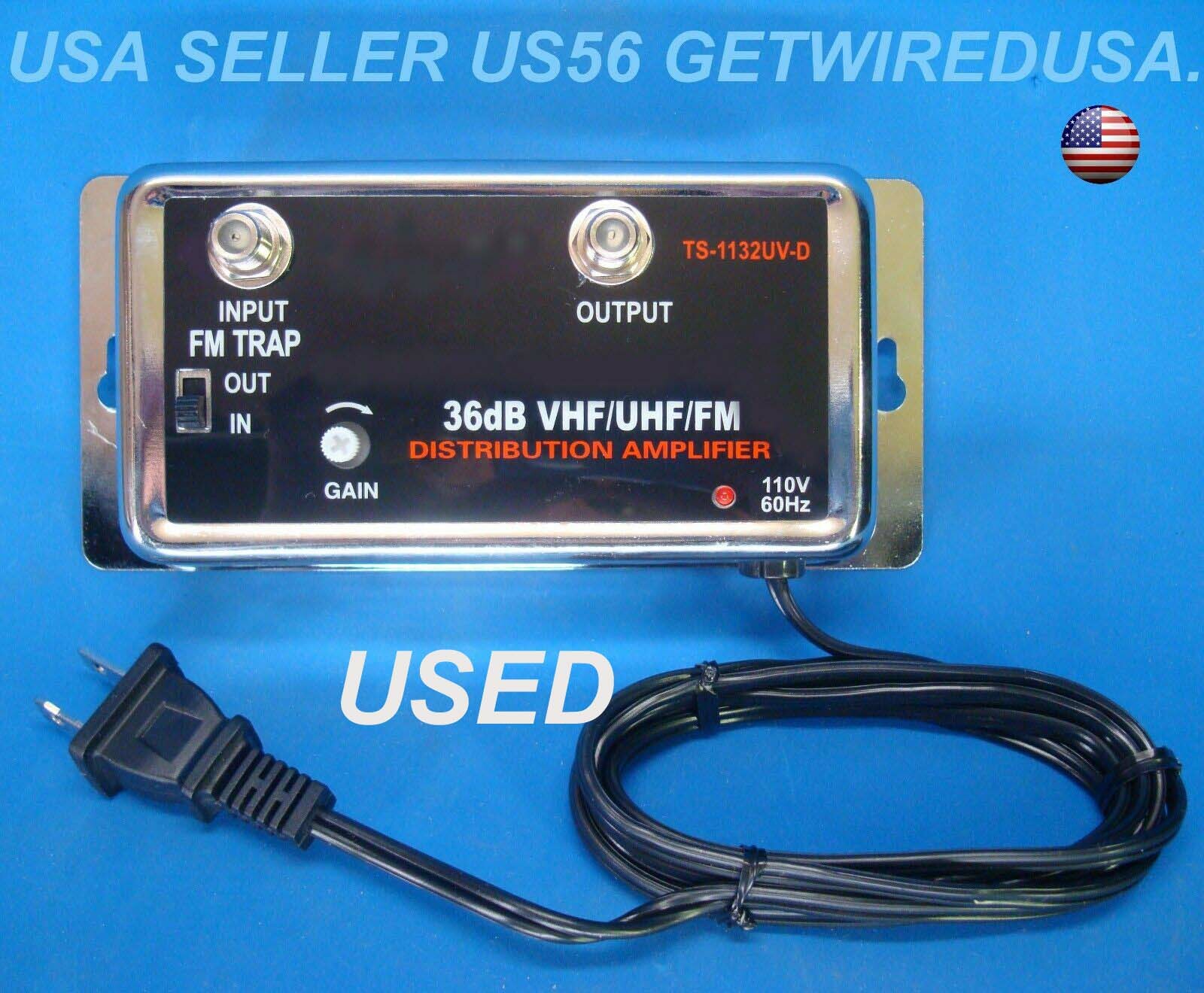 36DB CABLE TV ANTENNA INLINE BOOSTER COAX SIGNAL AMPLIFIER WITH GAIN