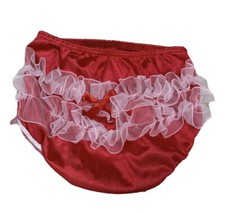 6-12 Month Valentine Christmas Red Ruffled Organza Lace Rear Diaper Covers NWT