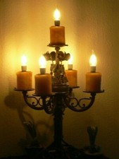 LAMPADE da tavolo FIBO fatte a mano in ferro battuto - lampada "marrone antico patinato".