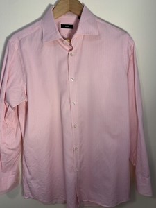 mens pink striped dress shirt