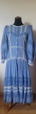 Love Shack Fancy Designer Dress Womens Blue Lace Ruffle