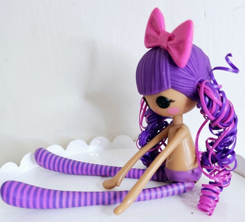Lalaloopsy Girls Storm E Skys Fashion Doll Purple Hair Striped Legs Custom Parts - Foto 4 di 6