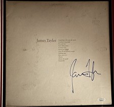 JAMES TAYLOR SIGNED GREATEST HITS BEST ALBUM VINYL RECORD JSA COA FRAMED 25X20