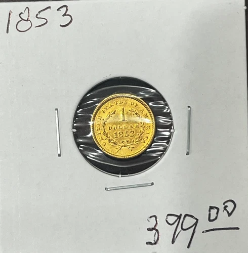 1853 G$1 Liberty Head Gold Dollar - Luster - Looks  AU