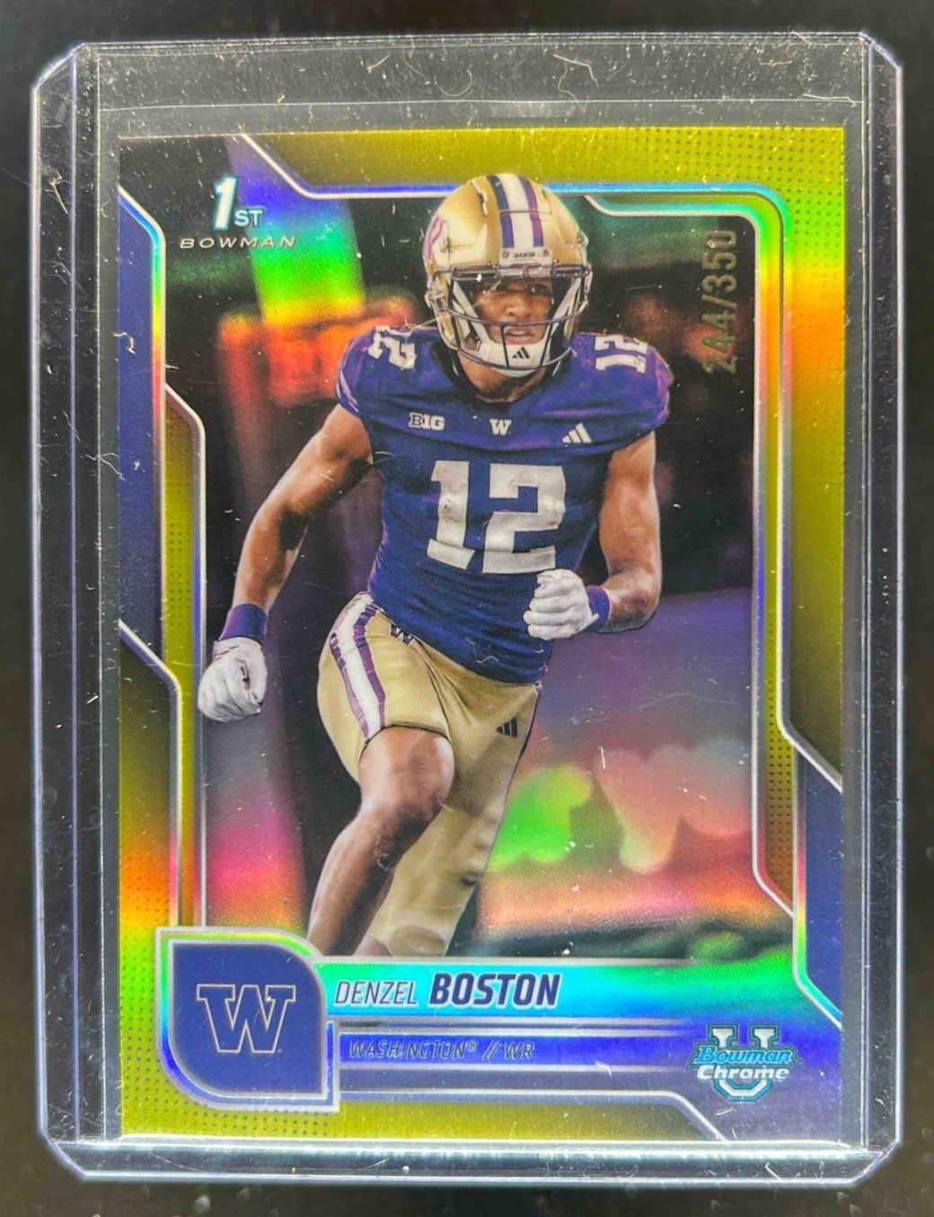 2025 Bowman Chrome U Denzel Boston Yellow Refractor 1st Prospect #244/350