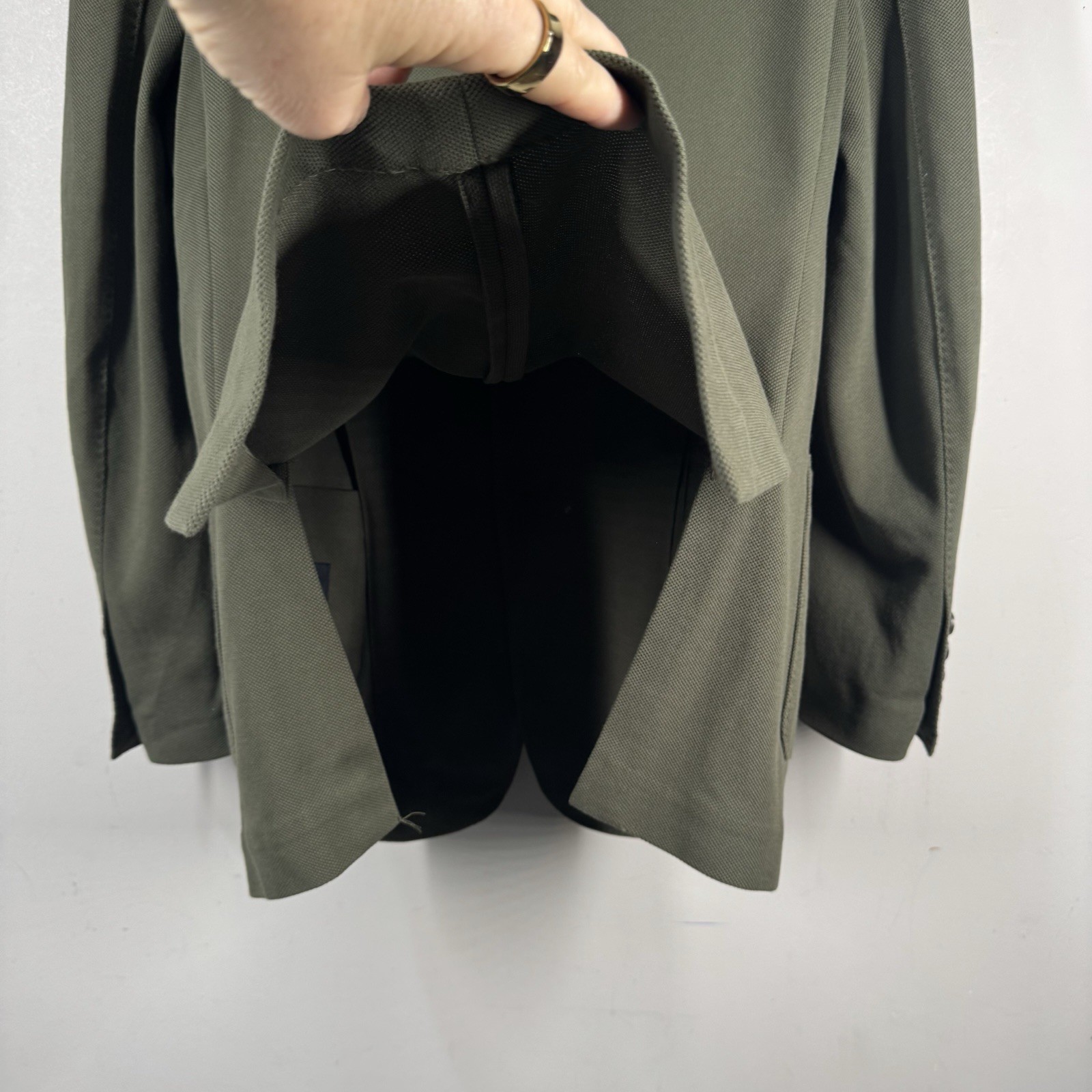 Quince Men Cotton Pique Knit Blazer Outerwear Sz Small New Olive Green