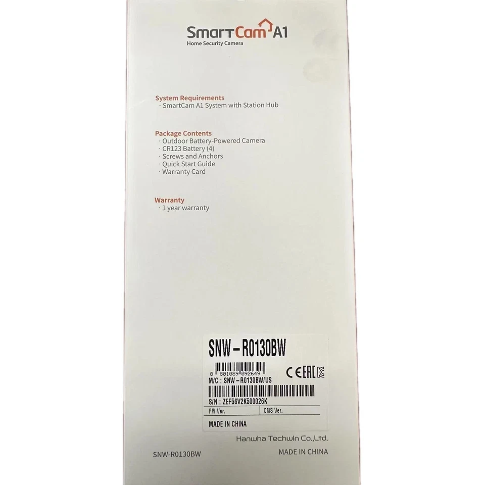 Samsung Wisenet A1 Exterior Inalámbrico Seguridad Alimentado por Batería Foto 4 de 4