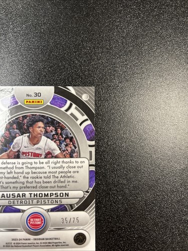 2023-24 Panini Obsidian - Orbital Orange Flood Ausar Thompson # /75 (RC) XR - Bild 9 von 10