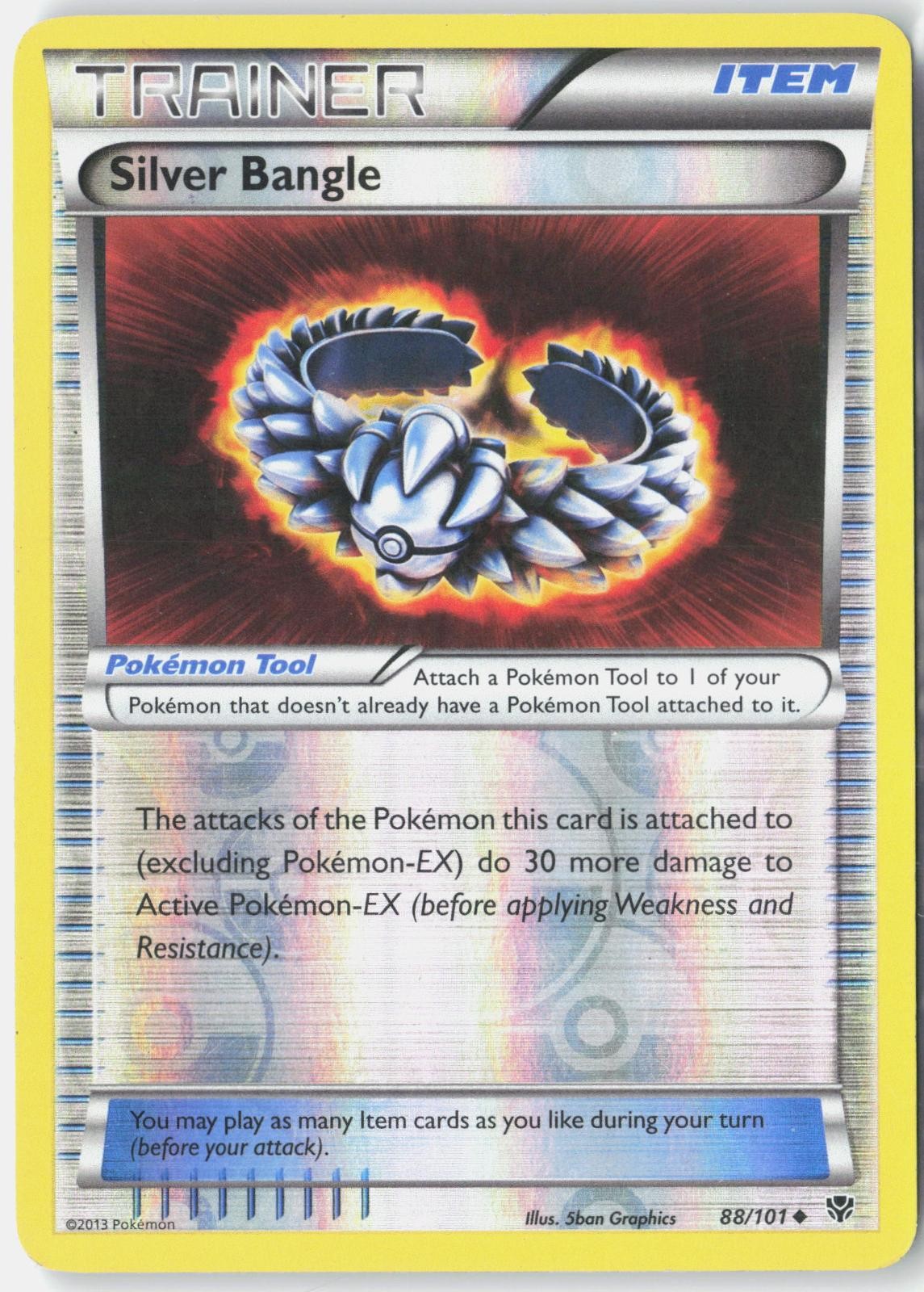 Silver Bangle 88/101 Uncommon Plasma Blast Pokemon Reverse Holo Heavily Played