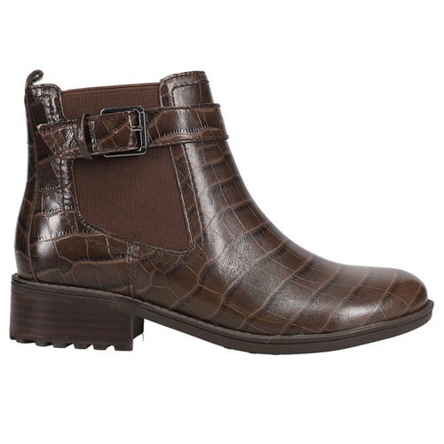 Easy Spirit Rae X Martha Stewart Croc Embossed Round Toe Chelsea Zippered Bootie