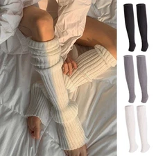 Women's Soft Knit Dance Ballet Boot Socks Girl Long Winter Over Knee Leg Warmers