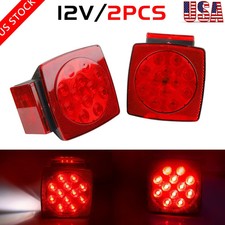 1 Pair Rear Led Submersible Square Trailer Tail Lights Kit Boat Truck Waterproof 1 Pair Rear Led Submersible Square Trailer Tail Lights Kit Boat Truck Waterproof