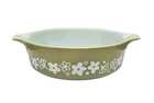 Vintage Pyrex Spring Blossom Green Crazy Daisy Casserole Dish 471-B no lid 500mL