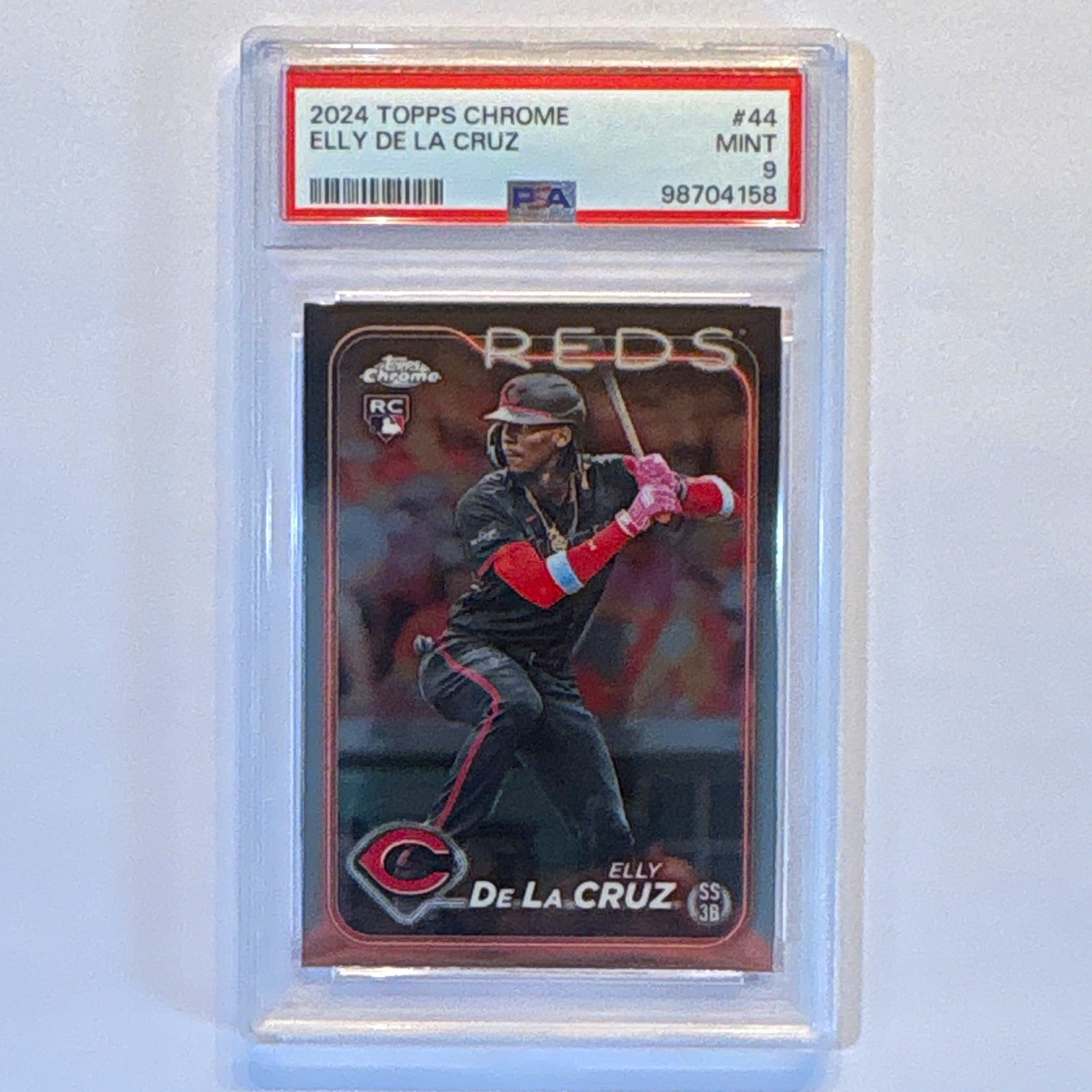 Topps 2024 Chrome Elly De La Cruz #44 Rookie Base Cincinnati Reds PSA 9