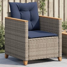 Garden Chair Gray PE rattan Medium Adjustable Feet Garden Chair