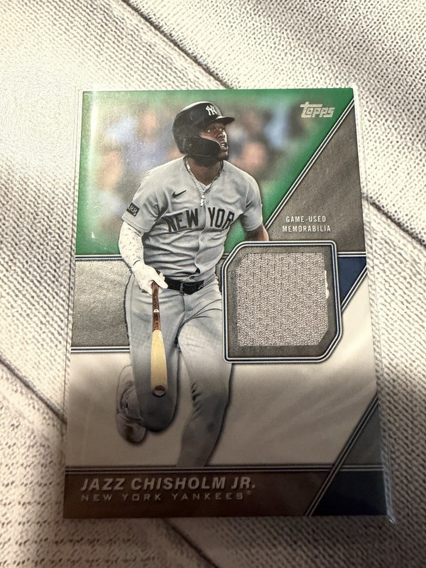 2026 Topps Series 2 Jazz Chisholm Jr. Green /99 Game Used Jersey Relic 🔥🔥🔥🔥