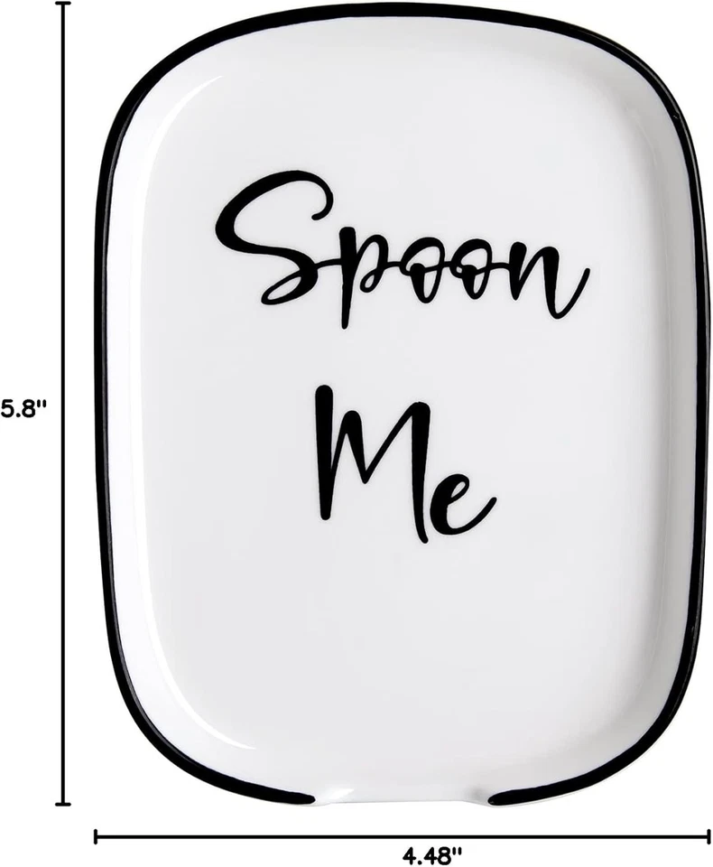 Ceramic Spoon Rest for Stove Top, Large Spoon Holder for Kitchen Counter, Whi... - Imagen 4 de 4