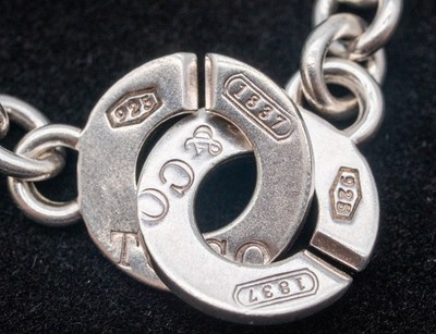 Tiffany & Co. Sterling Silver 1837 Circle Clasp 17.5