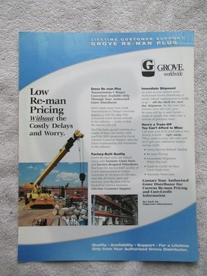 Grove Crane Brochure Re-Man Plus Cranes Features and Specifications Sheet