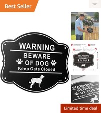 Beware of Dog Sign for Fence,10x8 Inch Rust Free .040 Aluminum Metal Yard Sig...