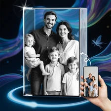 3D Crystal Photo Personalized Custom Picture Valentines Birthday Gifts for Her