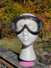 Vintage American Optical AO Rubber Safety Goggles Dust Wind Mesh Vents ClearLens