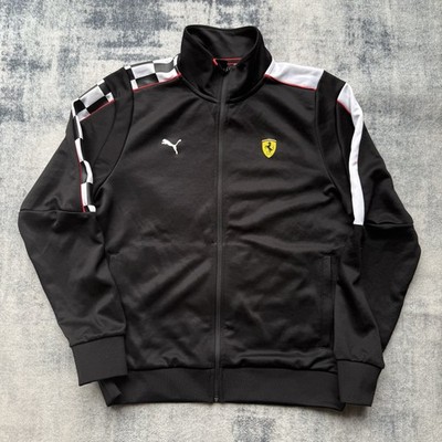Puma Scuderia Ferrari Track Jacket Black Full Zip Men's Size Large