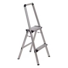 Folding Step, 2 Steps, 225 lb Load Capacity, 36 in Overall Height, Aluminum,