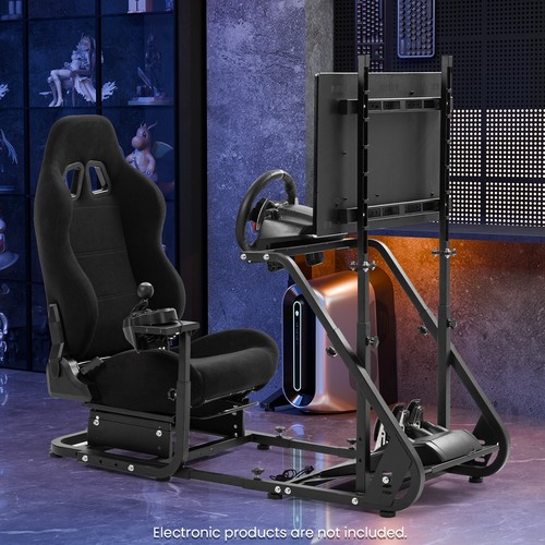 Minneer Fully Adjustable Sim Racing Cockpit Compatible with Logitech G29 G920