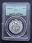 1943-D Walking Liberty Half Dollar PCGS MS65 in OGH