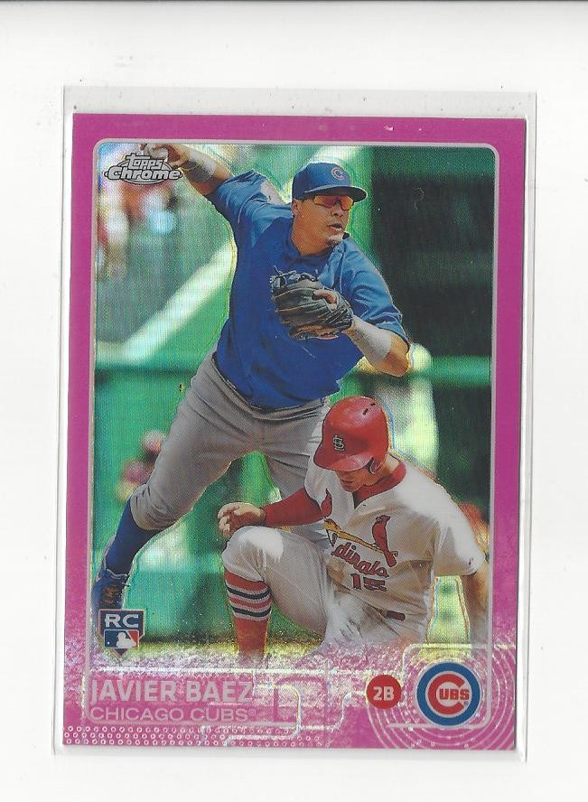 2015 Topps Chrome Pink Refractor #89 Javier Baez RC Rookie Cubs Tigers
