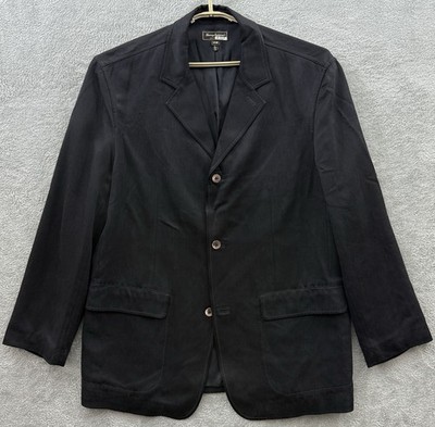 Tommy Bahama Blazer Mens Large Black Island Soft Silk Sports Coat